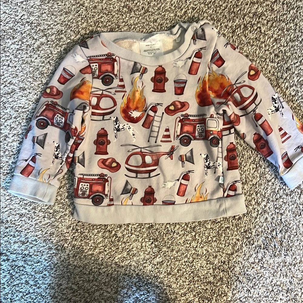 Posh Peanut Red and Orange Sweatshirt with Toy Print
